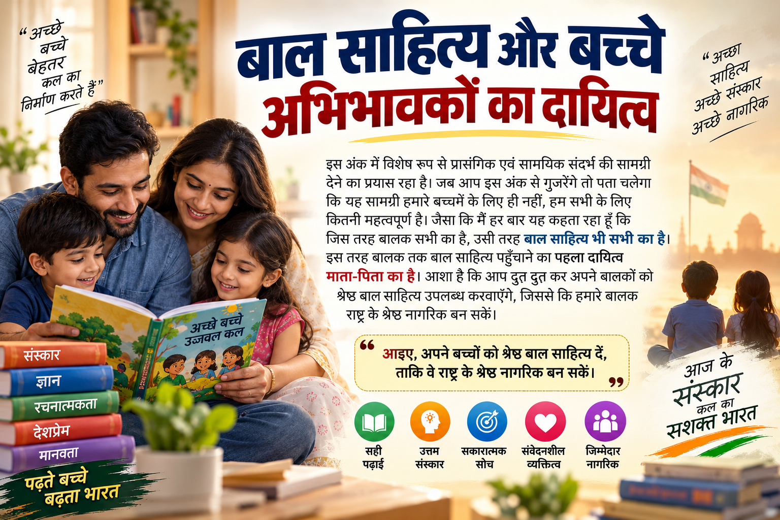 बाल साहित्य और बच्चे अभिभावकों का दायित्व